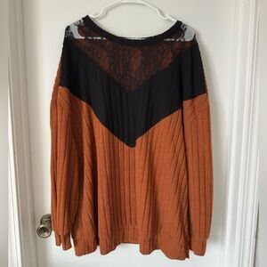 Women’s Lace neck long sleeve